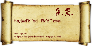 Hajmási Rózsa névjegykártya