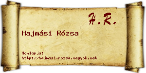 Hajmási Rózsa névjegykártya
